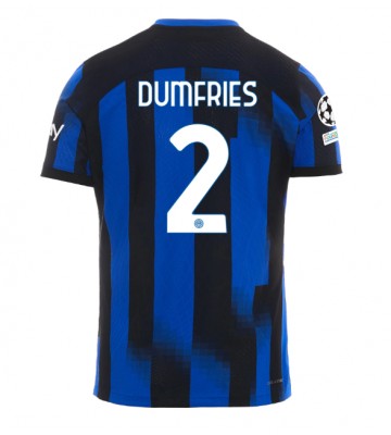 Inter Milan Denzel Dumfries #2 Hjemmebanetrøje 2023-24 Kortærmet